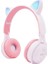 Kulaklık Kedi Kulak Bluetooth Kulaklık, LED Işık Kablosuz Kart Çocuk Kulaklıklar (Pembe) (Yurt Dışından) 3