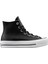 Chuck Taylor All Star Leather Platform Kadın Siyah Sneaker Ayakkabı 561675C 1