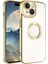 Apple iPhone 15 Kılıf Kamera Korumalı Logo Gösteren Omega Kapak Gold 1