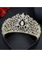 A121-GOLD A268 Lüks Prenses Taç Pageant Diadem Gelin Saç Takı Düğün Başlığı Kraliçe Headdress Altın Kadın Tiara Kafa Bandı (Yurt Dışından) 3