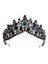 H001 Siyah Kmvexo Avrupa Yeşil Kristal Tiaras Vintage Siyah Rhinestone Pageant Taç Barok Gelin Düğün Saç Takı Aksesuarları Hediye (Yurt Dışından) 3