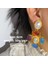E 6.5 cm Vintage Aşk Kalp Metal Geometri Büyük Damla Küpe Renk Rhinestone Reçine Dangle Küpe Kadınlar Takı Için 2022 Yeni Trendy (Yurt Dışından) 5