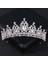 Altın Düğün Saç Tiara Kristal Gelin Tacı Taç Gümüş Renk Diadem Peçe Tiaras Düğün Saç Aksesuarları Başlıklar Kafa Takı (Yurt Dışından) 5