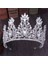 Beyaz Büyük Barok Kristal Tiaras Düğün Taç Gelinler Kadınlar Için Saç Aksesuarları Başlıklar Prenses Pageant Couronne Mariage Forseven (Yurt Dışından) 1