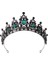 H158 Siyah Yeşil Kmvexo Düğün Saç Tiara Kristal Gelin Taç Altın Renk Diadem Peçe Tiaras Düğün Saç Aksesuarları Başlıklar Kafa Takı (Yurt Dışından) 1