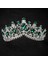 H001 Gümüş Yeşil Kmvexo Avrupa Yeşil Kristal Tiaras Vintage Siyah Rhinestone Pageant Taç Barok Gelin Düğün Saç Takı Aksesuarları Hediye (Yurt Dışından) 1