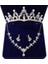 Resim Olarak Moda Zirkon Gelin Takı Setleri Düğün Taç Kolye Küpe Pin Inci Kristal Tiara ve Taçlar Saç Süsler Kadın (Yurt Dışından) 1