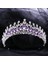 H1084 Mor Kmvexo Vintage Gümüş Renk Mor Rhinestone Tiaras Taçlar Bantlar Gelin Parti Diadem Gelin Düğün Saç Takı Süsler (Yurt Dışından) 3