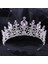 H1084 Mor Kmvexo Vintage Gümüş Renk Mor Rhinestone Tiaras Taçlar Bantlar Gelin Parti Diadem Gelin Düğün Saç Takı Süsler (Yurt Dışından) 5