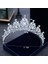 Mavi Düğün Saç Tiara Kristal Gelin Tacı Taç Gümüş Renk Diadem Peçe Tiaras Düğün Saç Aksesuarları Başlıklar Kafa Takı (Yurt Dışından) 3