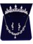Resim Olarak Moda Zirkon Gelin Takı Setleri Düğün Taç Kolye Küpe Pin Inci Kristal Tiara ve Taçlar Saç Süsler Kadın (Yurt Dışından) 1