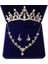 Resim Olarak Moda Zirkon Gelin Takı Setleri Düğün Taç Kolye Küpe Pin Inci Kristal Tiara ve Taçlar Saç Süsler Kadın (Yurt Dışından) 1
