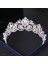 Gümüş Kristal Rhinestone Düğün Taç Gümüş Renk Gelin Tiaras ve Taç Headdress Saç Aksesuarları Kadın Düğün Gelin Başlığı (Yurt Dışından) 5
