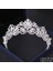Gümüş Kristal Rhinestone Düğün Taç Gümüş Renk Gelin Tiaras ve Taç Headdress Saç Aksesuarları Kadın Düğün Gelin Başlığı (Yurt Dışından) 1