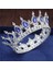 Gümüş Mavi Kristal Vintage Kraliyet Kraliçe Kral Tiaras ve Taçlar Erkek/kadın Pageant Balo Diadem Saç Süsler Düğün Saç Takı Aksesuarları (Yurt Dışından) 1