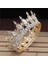 Altın Ab Renkleri Kristal Vintage Kraliyet Kraliçe Kral Tiaras ve Taçlar Erkek/kadın Pageant Balo Diadem Saç Süsler Düğün Saç Takı Aksesuarları (Yurt Dışından) 2