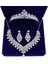 Resim Olarak Moda Zirkon Gelin Takı Setleri Düğün Taç Kolye Küpe Pin Inci Kristal Tiara ve Taçlar Saç Süsler Kadın (Yurt Dışından) 3