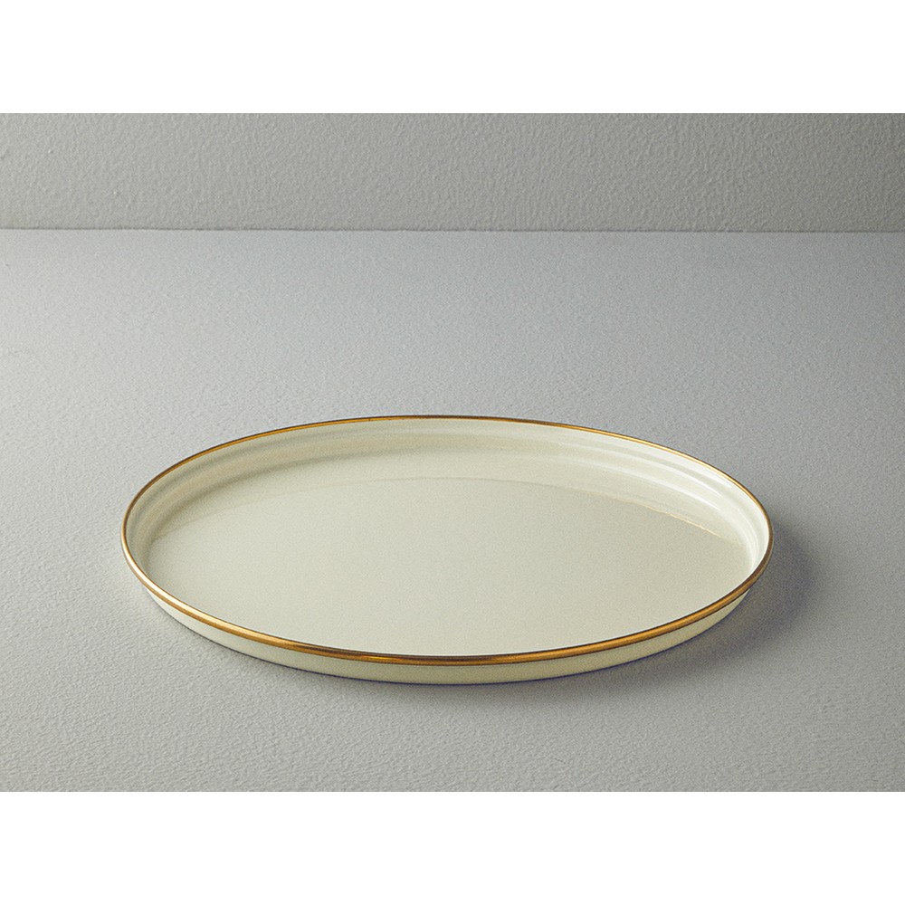 English Home Isidora 31 cm Krem Emaye Yuvarlak Tepsi 1 Adet Şık Tasarım ve Kaliteli Malzeme ile