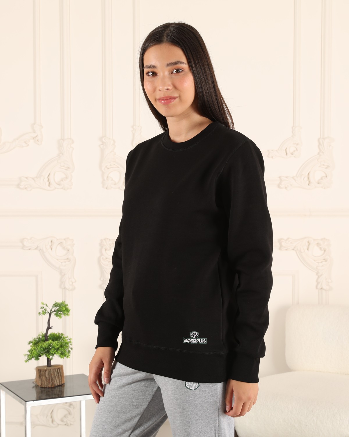 Espoir Plus Espoirplus Siyah Unisex Sweatshirt görsel 2