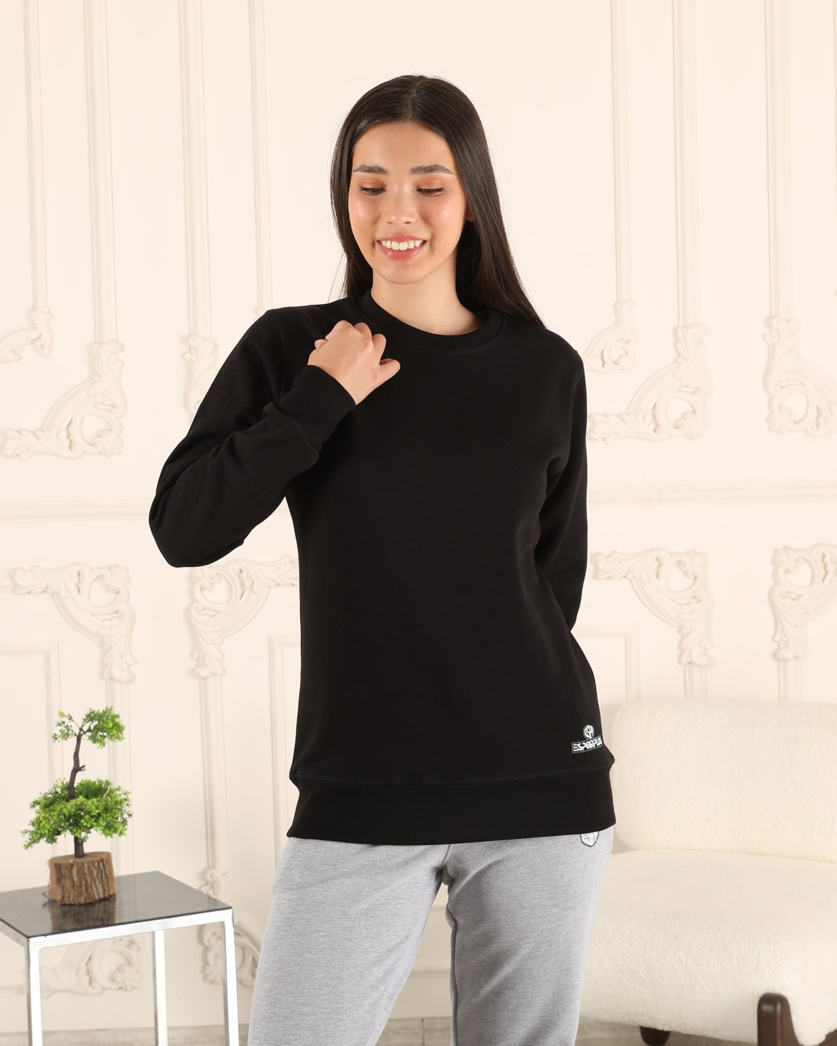 Espoir Plus Espoirplus Siyah Unisex Sweatshirt görsel 3