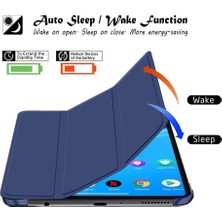 M.TK Moveteck Huawei Matepad Air 11.5'' Inç 2023 Tablet Kılıfı Smart Kapaklı Stand Özellikli Pu Deri Slim Zırh Smart Cover Arkası Şeffaf Kapak + Kalem Set