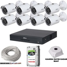 Dahua 8 Kameralı Ip Set 2mp 1080P 30 mt Gece Görüş 1tb