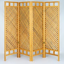 Woodensa Ahşap Paravan Seperatör Oda Bölücü Ayırıcı 4 Kanat Kiraz WDN417