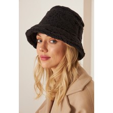 EKE TEKSTİL Kadın Peluş Kova Model Balıkçı Bucket Hat Kışlık Şapka