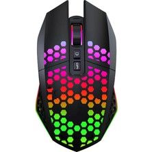 Valkyrie Sessiz Tuşlu Wireless 2.4g 8 Button Rgb LED Gaming Mouse - Silent Button - One Click Desktop Siyah