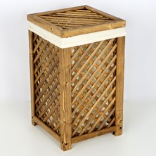 Woodensa Çamaşır Sepeti Kirli Sepeti Kapaklı Sepet Ceviz WDN716