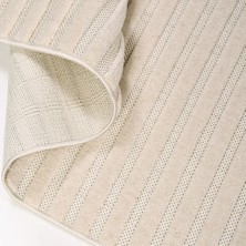 Halınet Ava Krem Çizgili Polyester Makine Halısı