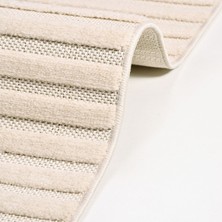 Halınet Ava Krem Çizgili Polyester Makine Halısı
