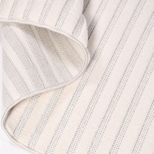 Halınet Sophia Beyaz Çizgili Polyester Makine Halısı