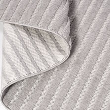 Halınet Isabella Gri Çizgili Polyester Makine Halısı