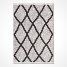Halınet Kamila Gri Geometrik Polyester Makine Halısı