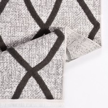 Halınet Kamila Gri Geometrik Polyester Makine Halısı