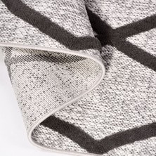 Halınet Kamila Gri Geometrik Polyester Makine Halısı