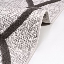 Halınet Kamila Gri Geometrik Polyester Makine Halısı