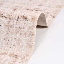Halınet Angelina Krem Geometrik Akrilik Makine Halısı