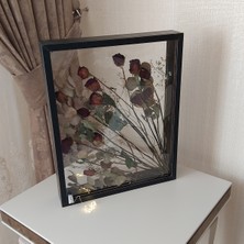 Verda Çerçeve Siyah Ledli 40X50 cm Çift Yönlü Anı Çerçevesi! Gül Kutusu Şeffaf Gül Kutusu