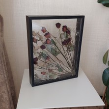 Verda Çerçeve Siyah 40X50 cm Çift Yönlü Anı Çerçevesi! Gül Kutusu Şeffaf Gül Kutusu