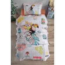 Clasy Ranforce Pamuk Tek Kişilik Yatak Örtüsü Seti Paradise V1 Somon