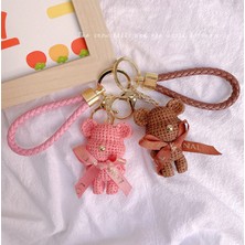 Vuitton Ayı Figürlü Anahtarlık - Pembe (Yurt Dışından)
