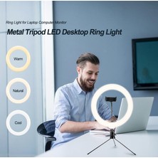 Gaman Masa Ayaklı 10 Inç LED Ring Lıght Influencer Youtuber Tiktok Telefon Tutucu Makyaj Işığı