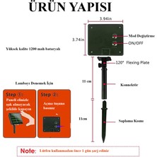 Miletus Solar Bahçe Aydınlatma 12 Metre  Renkli 2li Güneş Enerjili Bahçe Lambası Solar Lamba Ağaç Aydınlatma