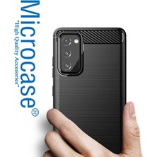 Microcase Samsung Galaxy S20 Fe Fan Edition Brushed Carbon Fiber Silikon Kılıf - Siyah