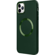 Casen iPhone 11 Pro Magsafe Mat Yeşil Kablosuz Şarj Kılıfı