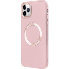 Casen iPhone 11 Pro Magsafe Mat Pembe Kablosuz Şarj Kılıfı