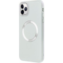 Casen iPhone 11 Pro Max Magsafe Mat Beyaz Kablosuz Şarj Kılıfı