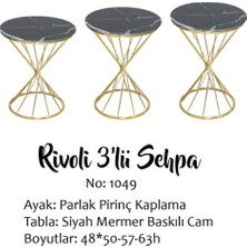 Bengi Ticaret Brc Zigon Rivoli Model Siyah Mermer Kırılmaz Cam Metal Gold Renk Kaplama El Yapım